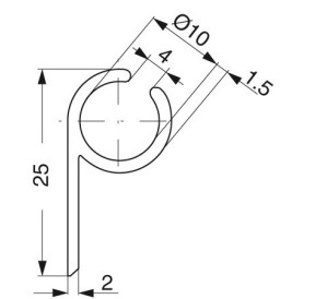 Profile Ralingue Aluminium 10mm - Barre 6m