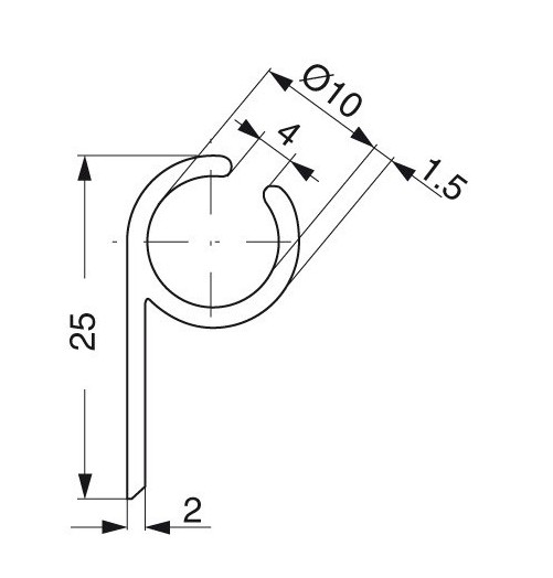 Profile Ralingue Aluminium 10mm