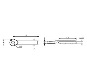 Stainless Steel A4 Wire Terminal Eye 3mm Pin 6.5mm