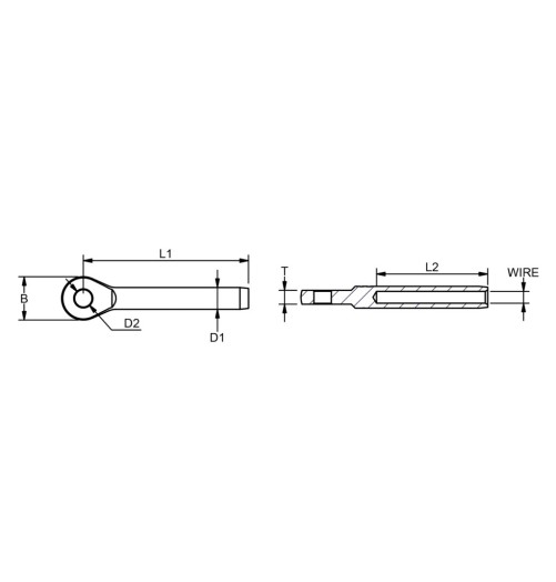 Stainless Steel A4 Wire Terminal Eye Short 3mm Pin 5.2mm