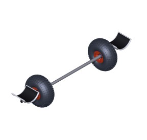 CadKat EuroTrax Catamaran Beach Trolley Knobbly Beachwheels Red 223cm Cradle XL CADKAT25SCBK H2O Sensations