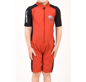 Gul Junior Combinaison Protection UV Rouge Noir RG0314 H2O Sensations