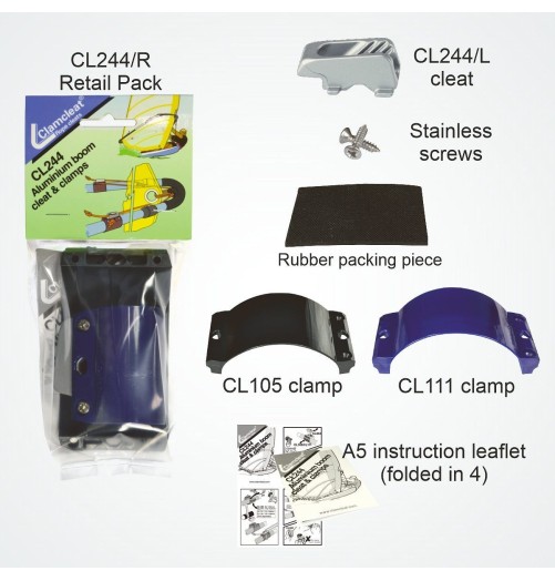 ClamCleat Kit Wishbone Windsurf & Tubes 30 a 36mm