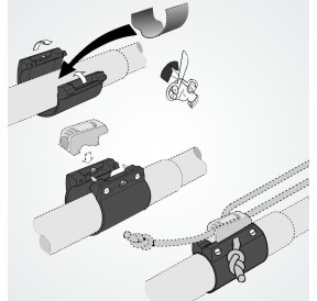 ClamCleat Kit Wishbone Windsurf & Tubes 36 to 37mm CL244S1 H2O Sensations
