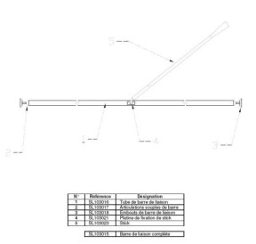 Tiller Complet SL16 & SL15.5 - Round Joint base