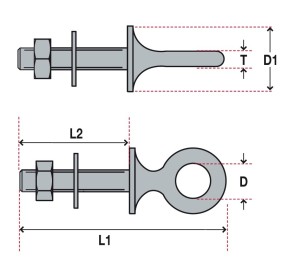Blue Wave Eye Bolt M8 35mm