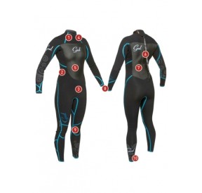 Gul Vortex Wetsuit Womens 3/2mm Blindstitch Steamer VX1229 H2O Sensations