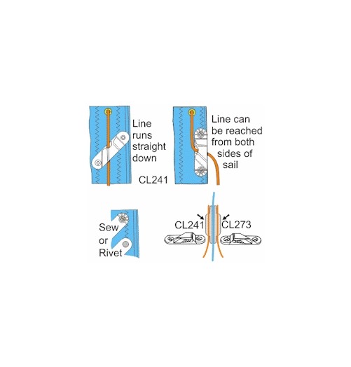 ClamCleat Racing Sail Line Cleat Babord 3-6mm