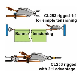 ClamCleat Trapeze and Vang Silver CL253 H2O Sensations