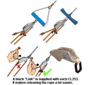 ClamCleat Trapeze et Hale-Bas Anodisé Dure CL253AN H2O Sensations